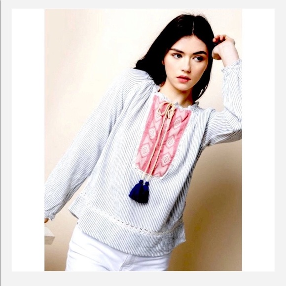 THML Anthropology boho striped raglan top - Picture 2 of 15